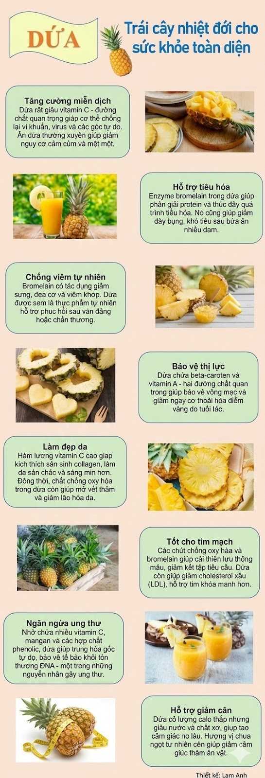 Lợi ích bất ngờ của dứa: Trái cây vàng cho cơ thể khỏe mạnh